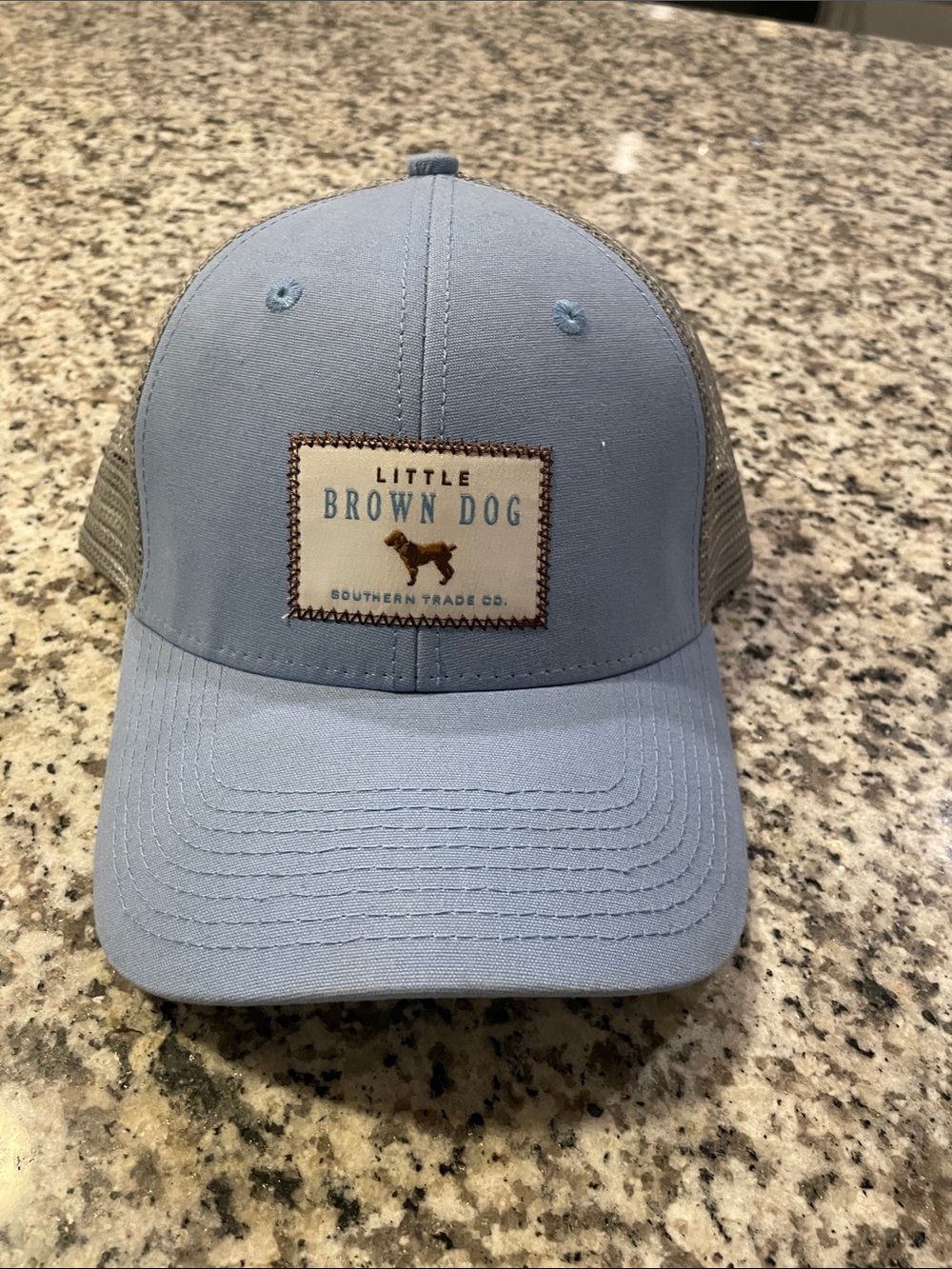 Little Brown Dog Southern Trade Co. Patch Trucker Hat - Light Blue UNISEX